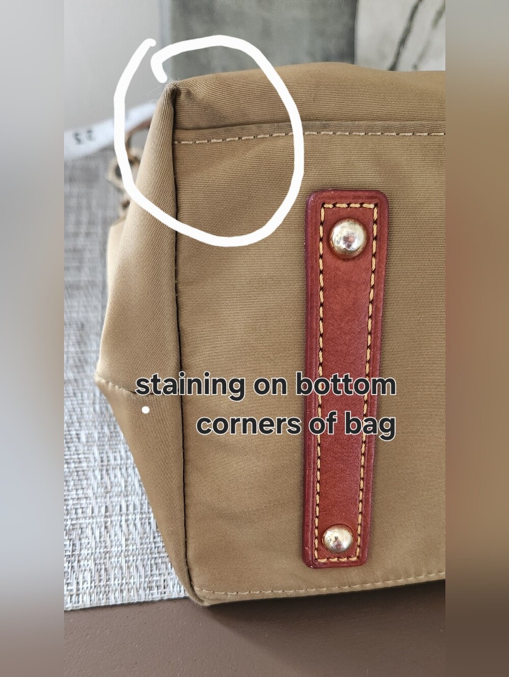 Dooney & Bourke Tan Shoulder Bag with Brown Strap - Picture 9 of 10